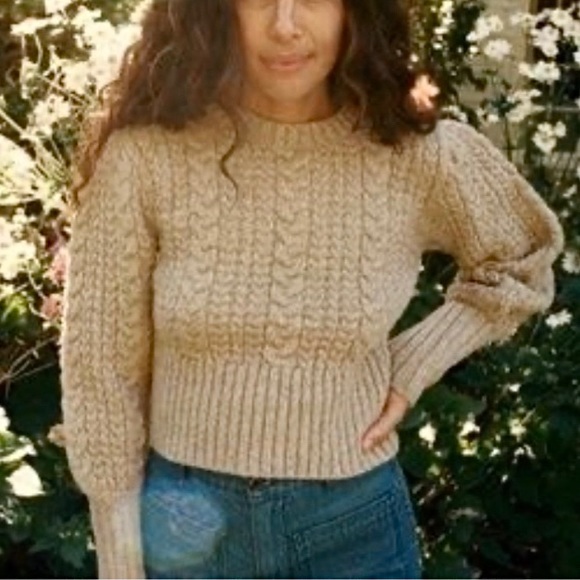Dôen Mulberry cable knit sweater in Dune - Picture 4 of 7